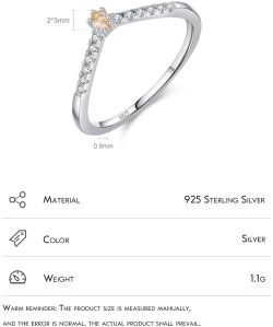 925 Sterling Silver Water Droplets Zircon Rings