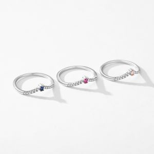925 Sterling Silver Water Droplets Zircon Rings