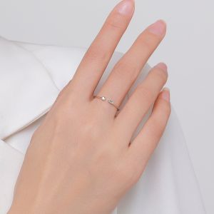 925 Sterling Silver Zircon Open Ring