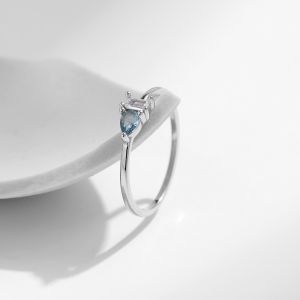 925 Sterling Silver Water Droplets Rectangle Zircon Rings