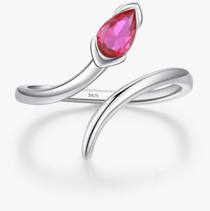925 Sterling Silver Snake Zircon Open Rings