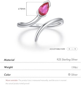 925 Sterling Silver Snake Zircon Open Rings