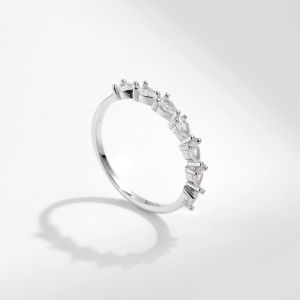 925 Sterling Silver Water Droplets Zircon Ring