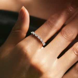 925 Sterling Silver Water Droplets Zircon Ring