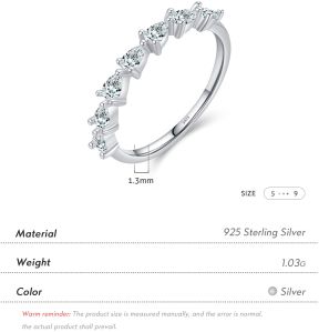 925 Sterling Silver Water Droplets Zircon Ring