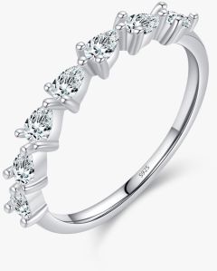 925 Sterling Silver Water Droplets Zircon Ring