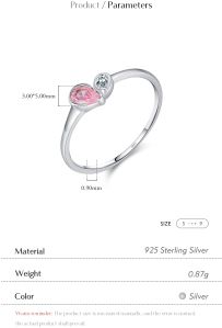 925 Sterling Silver Heart Shape Rings