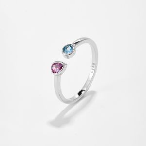 18K Gold Plated 925 Sterling Silver Zircon Open Rings