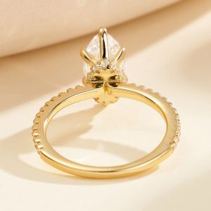 Gold Plating White Zircon Ring