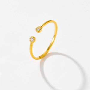 925 Sterling Silver 18K Gold Plated White Gold Plated Open Rings
