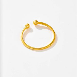 925 Sterling Silver 18K Gold Plated White Gold Plated Open Rings