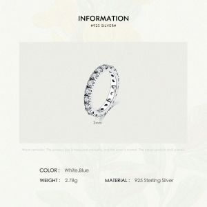 925 Sterling Silver Rhinestones Rings