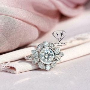 natural round marquise diamond designer ring