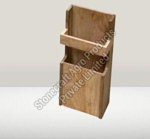 Brown Wooden Newspaper Holder