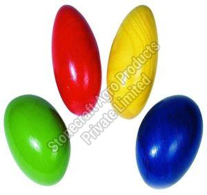 Kids Colorful Wooden Egg Shakers Toy