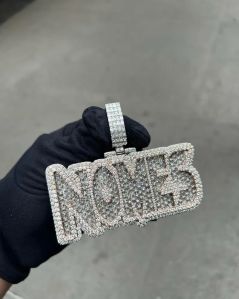 Men Sterling Silver Moissanite Pendant