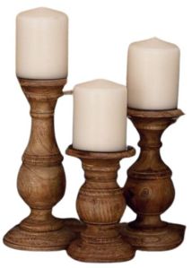 Brown Wooden Candle Stand