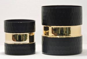 Gold and  Black Vases