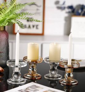 Transparent Glass Candle Holder