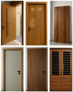 Brown Teak Wood Double Door