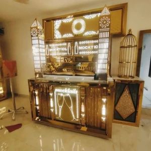 5 Feet Brass Golden Buffet Counter