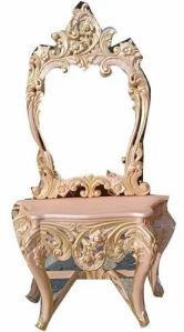 6 Feet Carved Fiber Console Table