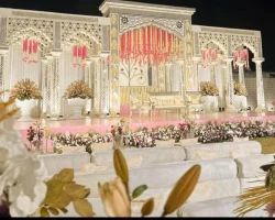 Indian Milky White Fiber Wedding Stage