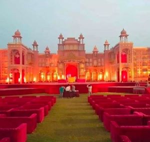 Indian Milky White Fiber Wedding Stage