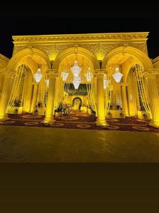 Indian Milky White Fiber Wedding Stage