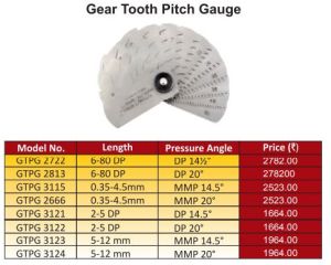 Kristeel Stainless Steel Gear Tooth Pitch Gauge