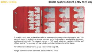 Stainless Steel Radius Gauge 1 To 25mm, For Industrial