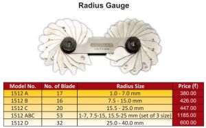 Stainless Steel Radius Gauge 1 To 25mm, For Industrial