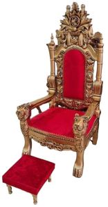1 Seater Solid Teak Wood Guruji Maharaj Chair
