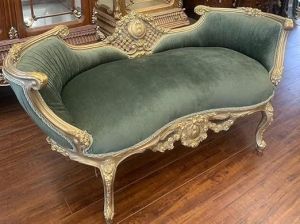 2 Seater Teak Wooden Antique Style Loveseat Sofa
