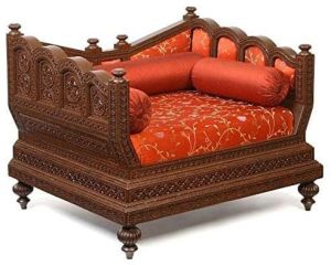 Single Seater Brown Solid Wooden Hand Carving Royal Chair