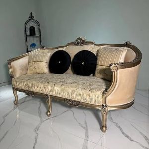 Muskan Arts Solid Teak Wooden Hand Carved Sofa Set 7 Seater Sofa