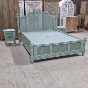 Solid Teak Wooden Handcarved King Size Bed