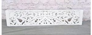 White Solid Wooden Handcarved King Size Bed