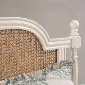 Solid Wood Rattan Queen Size Bed