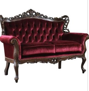 2 Seater Solid Wooden Handcarved Royal Sofa