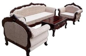 5 Seater Solid Wood Handcarved Sofa Set