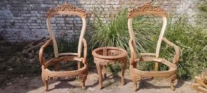 Solid Teak Wooden Handcarved Royal Sofa Chair
