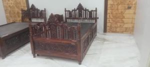 Teak Wood Handcarved Single Bed