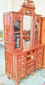 Hand Carving Sheesham Wood Dressing Table