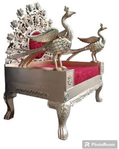 1 Seater Solid Mango Wooden Singhasan King Chair