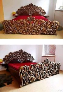 Solid Teak Wood Royal Hand Crafted Double Bed