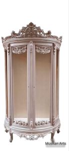 2 Door Solid Teak Wood Carved Cabinet
