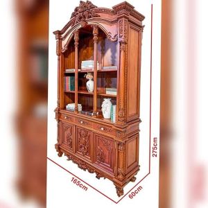 Solid Teak Wood Handcarved Storage Cabinet
