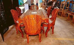 6 Seater Teak Wood Luxury Dining Set