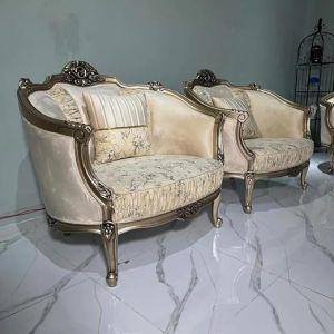 Muskan Arts Solid Teak Wooden Hand Carved Sofa Set 7 Seater Sofa
